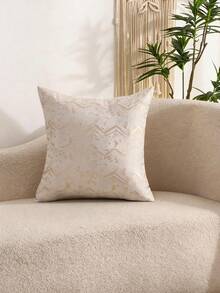 Miater 1pc/2pcs Gold Thread Jacquard Striped Pillow Cover, Faux Silk Home Living Room Sofa Decor, Wavy Texture, Spring & Summer - Multicolor - View 12