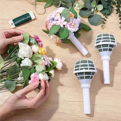 1 cái/6 cái Giá đỡ bó hoa cưới bằng xốp tự làm, Giá đỡ bó hoa cô dâu trang trí tiệc cưới, Phụ kiện trang trí sự kiện