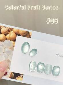 10ml Spring/Summer New Fruit Gift Box Cat Eye Jelly Nail Polish 2026 Colorful Fruit Series Ice Transparent Pink Green Glass Bead Cat Eye Nail Art Supplies, Grape Cat Eye, Blueberry Cat Eye - Multicolor - View 14
