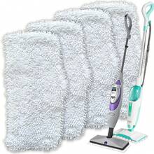 F Flammi 4-Pack Microfiber Mop Pads Refills Compatible With Shark Steam Mop S1000 S1000A S1001C S2001, Washable & Reusable Replacement Pads For Hardwood, Tile, And Stone Floors - 4 Miếng lót tái sử dụng - màu trắng - Xem 12