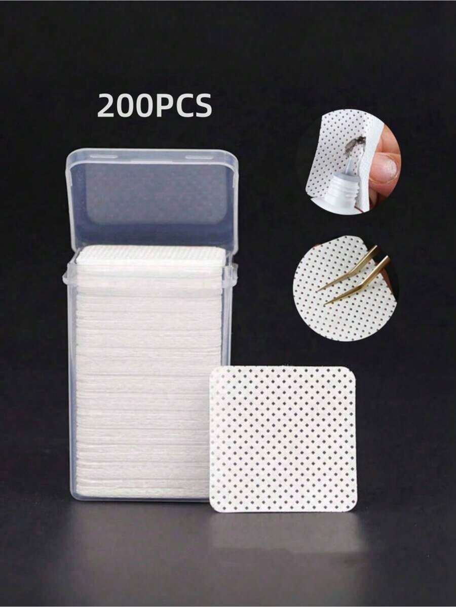 2000/1000/200 片装指甲清洁湿巾 - 专业无绒指甲油卸除棉片，UV凝胶清洁湿巾，无香型指甲准备和修整美甲艺术清洁工具（白色） - 白色 - 查看 1