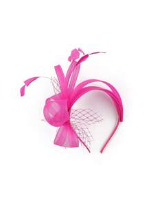 1pc Fascinators For Women Tea Party Hat Headband Derby Wedding Church Bridal Cocktail Feathers Hair Clip,Summer,Beach - Multicolor - View 11