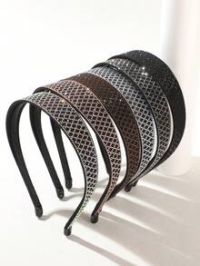 1 Peça Headband Elegante Minimalista Básico Multicolorido com Strass Brilhante, Adequado para Festas, Passeios, Viagens, Uso Diário como Acessório de Cabelo Feminino, Acessórios de Viagem, Faixa de Cabelo, Tiara de Cabelo - Multicolorido - Visão 6