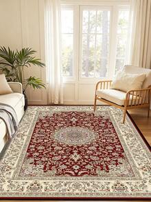 1pc Style Vintage Distressed Red Polyester Rectangular Low-Maintenance Area Rug, Suitable For Hallways, Bedside, Living Room, Bedroom Home Decor - Nhiều màu - Xem 8