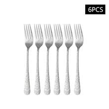 4/6/8/12件套不锈钢餐具套装，适用于餐厅、酒店、家庭厨房、聚会、野餐，可用洗碗机清洗。 - 銀色 - 查看 9