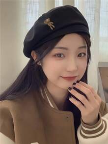 經典復古可愛熊飾女款貝雷帽 時尚百搭修臉畫家帽 適合日常出遊、聚會、旅行穿搭 女帽 節日禮物 1件/2件 - 彩色 - 查看 8