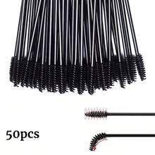 50Pcs Adjustable Eyelash Brushes Mascara Wands Unscented Makeup Brush Set For Eyelash Extensions & Eyebrow, Spiral Wand Design Lash Extension Kit - 50pc - View 1
