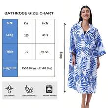 Unisex Quick-Dry Zipper Sleeve Surfing Poncho Changing Robe Hoodie, Ultra-Fine Fiber Beach Diving Wetsuit Top Surfing Swimming Bathrobe - One Size - Multicolor - View 6