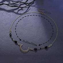 Dây cài tóc hình lưỡi liềm phong cách Bohemian Yalice, Dây cài tóc pha lê đen cổ điển, Phụ kiện đội đầu đính đá cho nữ - Đồ trang trí trán - Xem 5