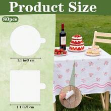 80PCS Adhensive Table Cloth Holder Clips Removable Tablecloth Clip Double Sided Mounting Windproof Transparent Clamps Securing Tablecloths Indoor Outdoor Party Wedding Picnic - Default - View 2