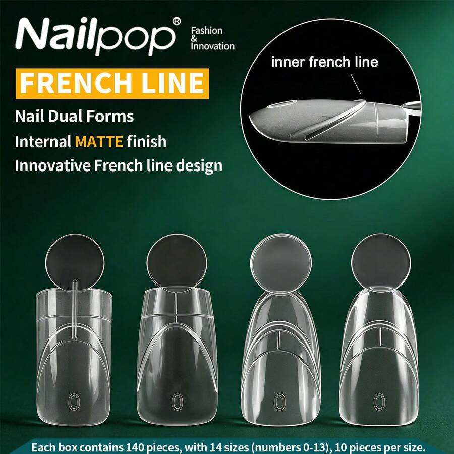 Gorgellux Double-Sided Matte And Glossy French Groove Nail Extension Mold, Strong Adhesion, Non-Stick And Easy Release, Reusable. Precise French Groove Lines, Suitable For Beginners, Professional-Grade Tool For Home DIY Manicure.