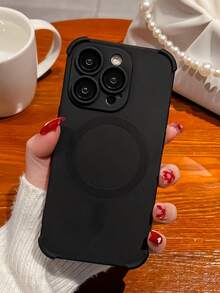 Silicone Shock-Proof Soft Phone Case, Compatible With IPhone 17 Pro Max, 17 Pro, 17 Air, 17, 16, 15, 13, 12, 14 Pro Max Plus, Supports Wireless Charging, With Lens Protection Cover - Black - View 3