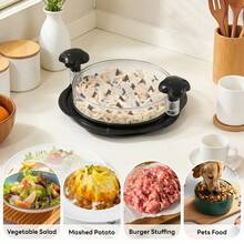 Living And Home Manual Rotating Kitchen Chicken Shredder - Black + Transparent - View 2