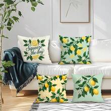 Bộ 4 vỏ gối trang trí in một mặt chủ đề chanh và màu đào, chất liệu nhung 100% polyester, thích hợp trang trí phòng khách, sofa và phòng ngủ, không kèm ruột gối, kích thước 40x40cm/45x45cm/50x50cm. - Nhiều màu 01 - Xem 8