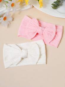 2/5pcs Baby & Toddler Soft Cute Nylon Bow Headbands, Candy Color Hair Accessories For Spring/Summer, Suitable For Daily Wear - Multicolor - View 4