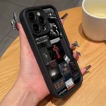 Funda protectora de precisión de cobertura total anti-caídas de TPU con patrón de cruz negra Gaozhu para Apple  6/7/8/X/Xs/Xr/Xs Max/11/12/13/14/15/16Pro Max, adecuada para  17 Air, válida para las series individuales de Apple 11/12/13/14/15/16/17. - 1 unidad - Ver 6
