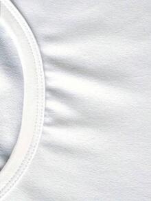 Camisetas con Estampados Gráficos: Camiseta con Estampado Gráfico Vintage de Leopardo, Manga Corta, Cuello Redondo, Estilo Casual para Verano y Primavera, Ropa de Mujer, 100% Algodón Blusas Bonito 100% Cotton - Blanco - Ver 5