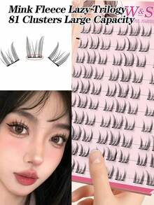 Waloshow 10 Rows Curled False Eyelashes, Basic Cosmetic - Black - View 3