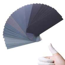 Extra Fine Sand Paper 120 To 20000 High Grit 22 PCS Sandpaper Sheets With 3 Finger Cots Assorted Wet Sanding Paper Automotive Sandpaper Assortment For Car Wood Metal Furniture 9.1 X 3.6'' 22 PCS - 灰色的 - 查看 2