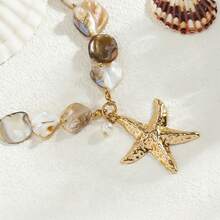Collier de perles, étoile de mer et faux perle, collier ras-du-cou léger et élégant de luxe pour femmes, convient pour les vacances à la plage - collier - Voir 6