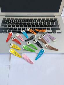 1/5pcs/Set World Cup Colorful Soccer Hair Clips For Women (Random Color) (One Size Is Random 5pcs) - Multicolor - View 4