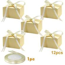 12pcs Spring Themed Small Gift Boxes With Ribbon Elegant Square Gift Pakcgae Boxes Spring Treat Box Paper Boxes Suitable For Wedding Favors Bridal Shower Birthday Gift Party Decorations - Multicolor - View 11