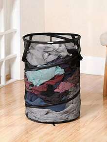 1 giỏ đựng quần áo bằng lưới có thể gấp gọn - màu đen - Xem 5