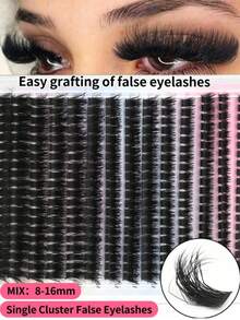 280 bouquets de faux cils en poils de vison, extensions de cils DIY, bouquets de cils individuels incurvés en forme de D, longueurs mixtes de 8 à 16 mm, naturellement incurvés, légers, réutilisables et faciles à appliquer. Parfait pour le port quotidien, les mariages, le cosplay, Halloween, Thanksgiving et Noël. Bouquets de cils, faux cils, cils individuels, faux cils, cils simulés, maquillage festif et glamour - D - Voir 7