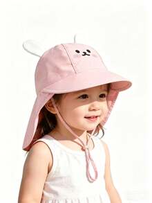 1pc Infant & Toddler Cartoon Animal Design Lightweight Sun Protection Neck Flap Cap, Breathable For Spring/Summer - 1PC - View 9