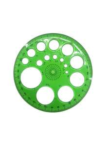 1pc Full Circle Colorful Protractor, Round Shaped Template Ruler, Essential For Handicrafts, 360 Degree Rotatable With Circle And Angle Scales, Suitable For Drawing, Sewing, Office And Study Supplies, Colorful Protractor Special Edition, 4.55 Inch Diameter, Ideal For Handicrafts, Sewing And Design Projects, Sewing Ruler,Rulers - Clear - View 13
