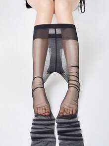Bộ 3 chiếc quần legging bó sát trong suốt, siêu mỏng, cạp cao, dài đến mắt cá chân, có phần mũi được gia cố, phù hợp cho phụ nữ nặng 40-60kg, vòng eo 75cm và vòng hông 95cm hoặc nhỏ hơn. - Nhiều màu - Xem 7