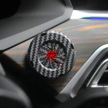 ABS Plastic One-Key Start Knob Cover, Carbon Fiber Pattern Car Engine Start Button Protector, Interior Decoration Accessory, Fits Most Vehicles - Carbon Fiber One-button Start Cover - View 2