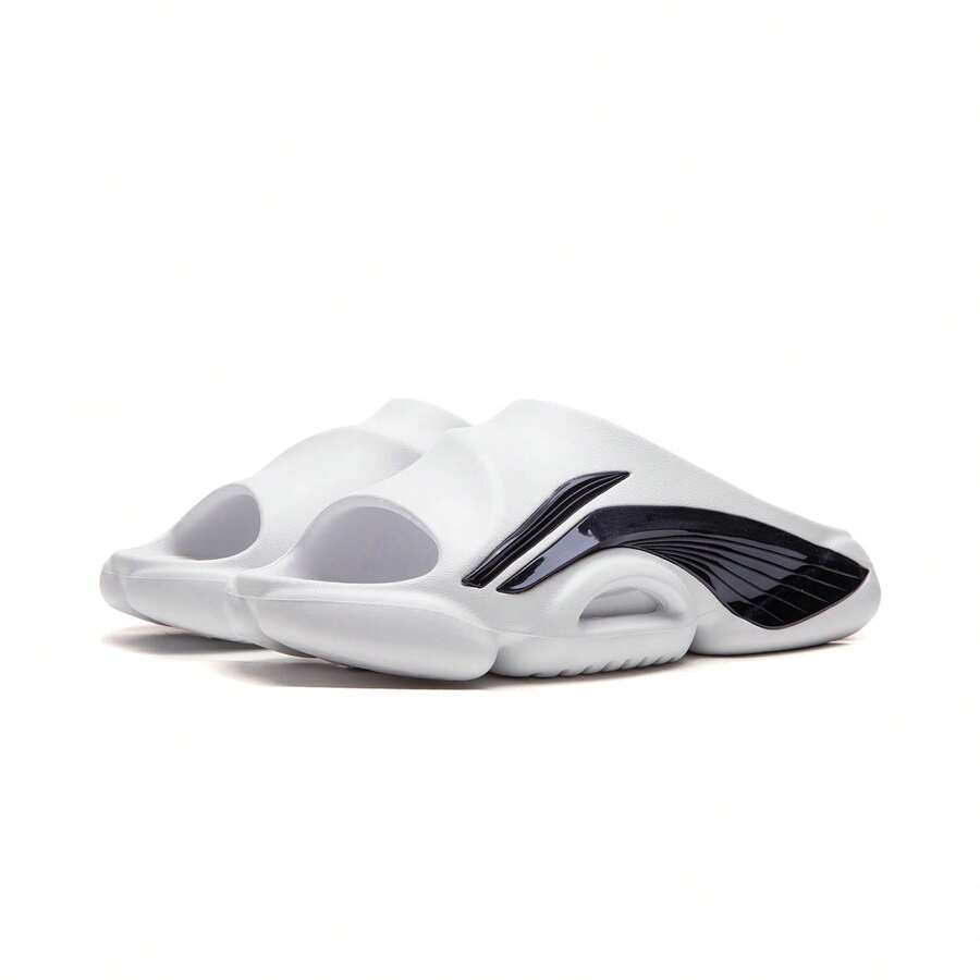 Li-Ning Serie Casual, Pantuflas unisex con suela gruesa acolchada de EVA, pantuflas casuales cómodas para uso diario ABTW001 - Blanco - Ver 1