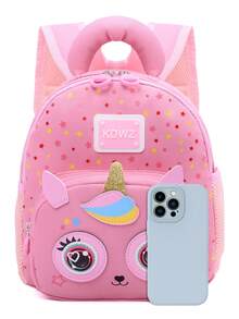 New Cute Pattern Design Student Backpack, Suitable For Boys And Girls, Lightweight And Minimalist, Suitable For School Or Travel - Pink - View 3