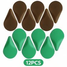 Green Brown Makeup Sponge, Ergonomic Blender For Foundation Concealer, Wet Dry Reusable Makeup Tools 2/4/6/12pcs - Multicolor - View 12