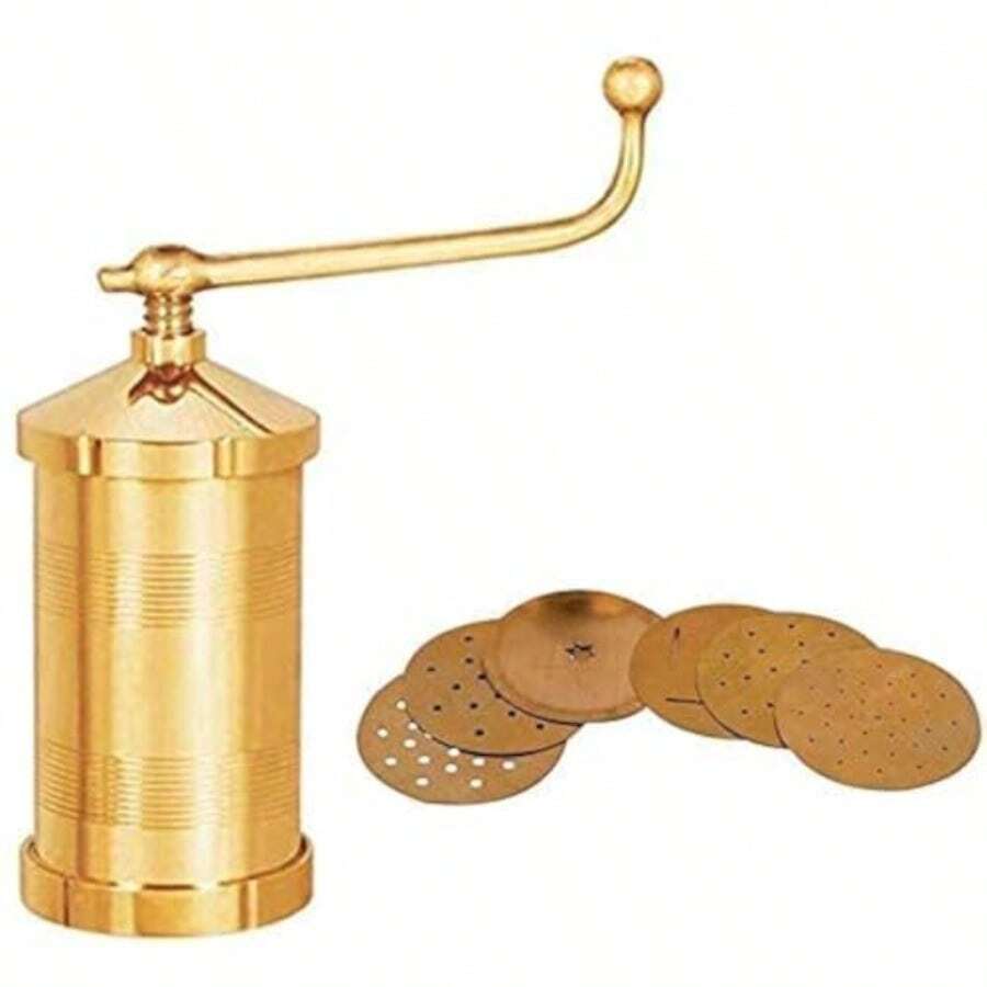 Bra Ev Ancha MakerChakali Maker Manual Pata Maker Hev Maker Gathiya Murukulu Janthikulu Maker Hine With 6 Different Jali - Golden - View 1