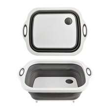 一体式可折叠砧板套装 - 可折叠设计，可用洗碗机清洗 - 备餐碗内置果蔬滤网和防滑底座 - 8.5夸脱水槽收纳盒 - 节省空间，适合房车、公寓、露营旅行 - 热销厨房必备品，2025露营必备 - 綠色 - 查看 7