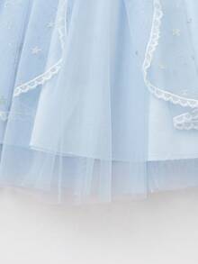 Balabala 2026年夏季女童薄纱连衣裙，柔软透气网纱，优雅公主风，适合派对和休闲场合穿着 - 藍色調 - 查看 8