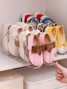 1/2/4 piezas Organizador de estantería vertical para ahorrar espacio - Estantería de varios niveles, divisor de armario, estantería para exhibir carteras y bolsos transparentes, fácil montaje, almacenamiento compacto, adecuado para zapatos de niños y zapatos - Multicolor - Ver 2