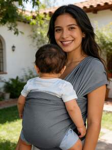 Newborn & Infant Multifunctional Front Carry Baby Carrier, Portable Lightweight Baby Wrap Sling, Suitable For All Seasons - 5-meter Dark Gray Mesh Fabric - View 7