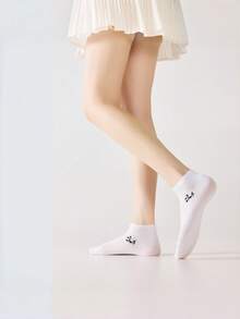1/3/6 pares de calcetines tobilleros bajos para mujer, de tela de malla, con estampado de notas musicales, de estilo casual adecuados para uso diario, oficina y caminar - Multicolor - Ver 4