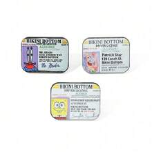 SpongeBob SquarePants 1/3 Chiếc Ghim Cài Áo Hình Hoạt Hình Anime Dễ Thương Hình Quần Vuông, Ghim Gắn Thẻ ID, Ghim Tráng Men, Phụ Kiện Trang Sức Kim Loại, Quà Tặng - Một kích thước - Xem 1