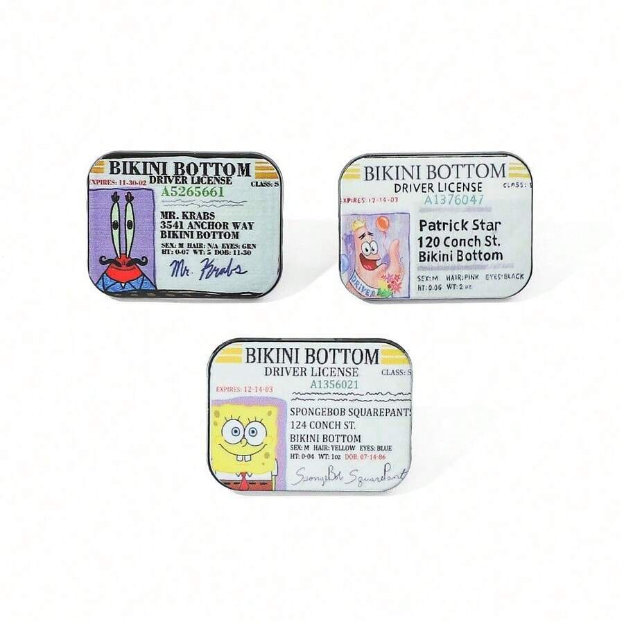 SpongeBob SquarePants 1/3 Chiếc Ghim Cài Áo Hình Hoạt Hình Anime Dễ Thương Hình Quần Vuông, Ghim Gắn Thẻ ID, Ghim Tráng Men, Phụ Kiện Trang Sức Kim Loại, Quà Tặng - Một kích thước - Xem 1