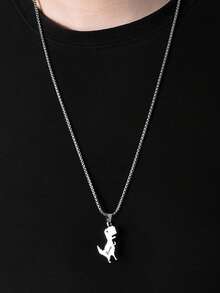 Dây chuyền mặt hình khủng long khắc logo chữ theo yêu cầu, dây chuyền phong cách đường phố unisex, dây chuyền mặt hình khủng long hoạt hình dễ thương, phụ kiện dây chuyền dài tối giản cá nhân hóa, dây chuyền mặt hình khủng long dài phong cách hip-hop đường phố dành cho cặp đôi. - Nhiều màu - Xem 4