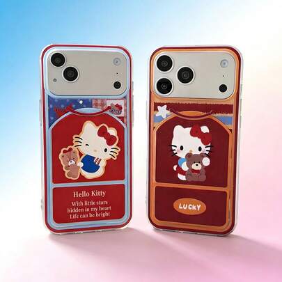 1 pieza Funda de teléfono con soporte magnético y diseño de oso lindo, apta para iPhone 17 Pro Max, 16 Pro, 15 Pro, 14, 13, 12