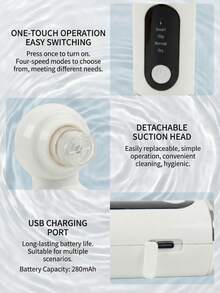 HYUNDAI 1个迷你泡泡洁面仪，温和深层清洁毛孔，3种模式，有效去除黑头、油脂和死皮，在家享受SPA级护理，绝佳礼品 - 白色 - 查看 3