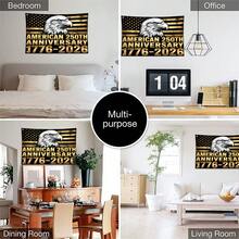 1pc 1776-2026 250th Anniversary Patriotic Handheld Flag, Golden Bald Eagle Patriotic Emblem Print, Premium Polyester, Double Sided, Weather Resistant, Fade Resistant, Washable, For 4th Of July Independence Day Memorial Day Summer Outdoor DecorDecorative Tapestry - 雙面印刷 - 查看 9