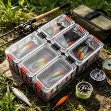 Magnetic Fishing Tackle Box, Portable Lure Organizer Durable Plastic Compartment Storage Case For Fishing Gear & Anglers - 黑6 - 查看 1