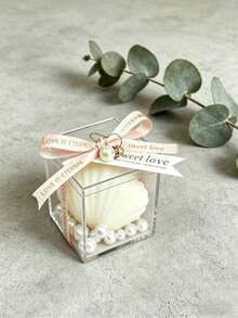 Elegant Shell Soy Wax Scented Candle, Containing Hibiscus Fragrance, Decorated With Pearls, Aesthetic Room Decor, Wedding Favor, Bridal Shower Gift, Best Friend Gift For Her, Home Decor, Birthday Gift For Women, Adult Gift - Elegant Seashell Candles - View 13