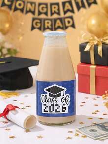 24pcs 2026 Graduation Water Bottle Labels, Blue Graduation Season Water Bottle Labels With Graduation Cap Pattern, Graduation Party Water Bottle Packaging Decoration, 2026 Graduation Party Gift Packaging Labels, Graduation Ball Party Decoration, Graduation Ceremony Decoration, Congratulations On Graduation Celebration Decoration, Graduation Party Small Gifts - Blue - View 4